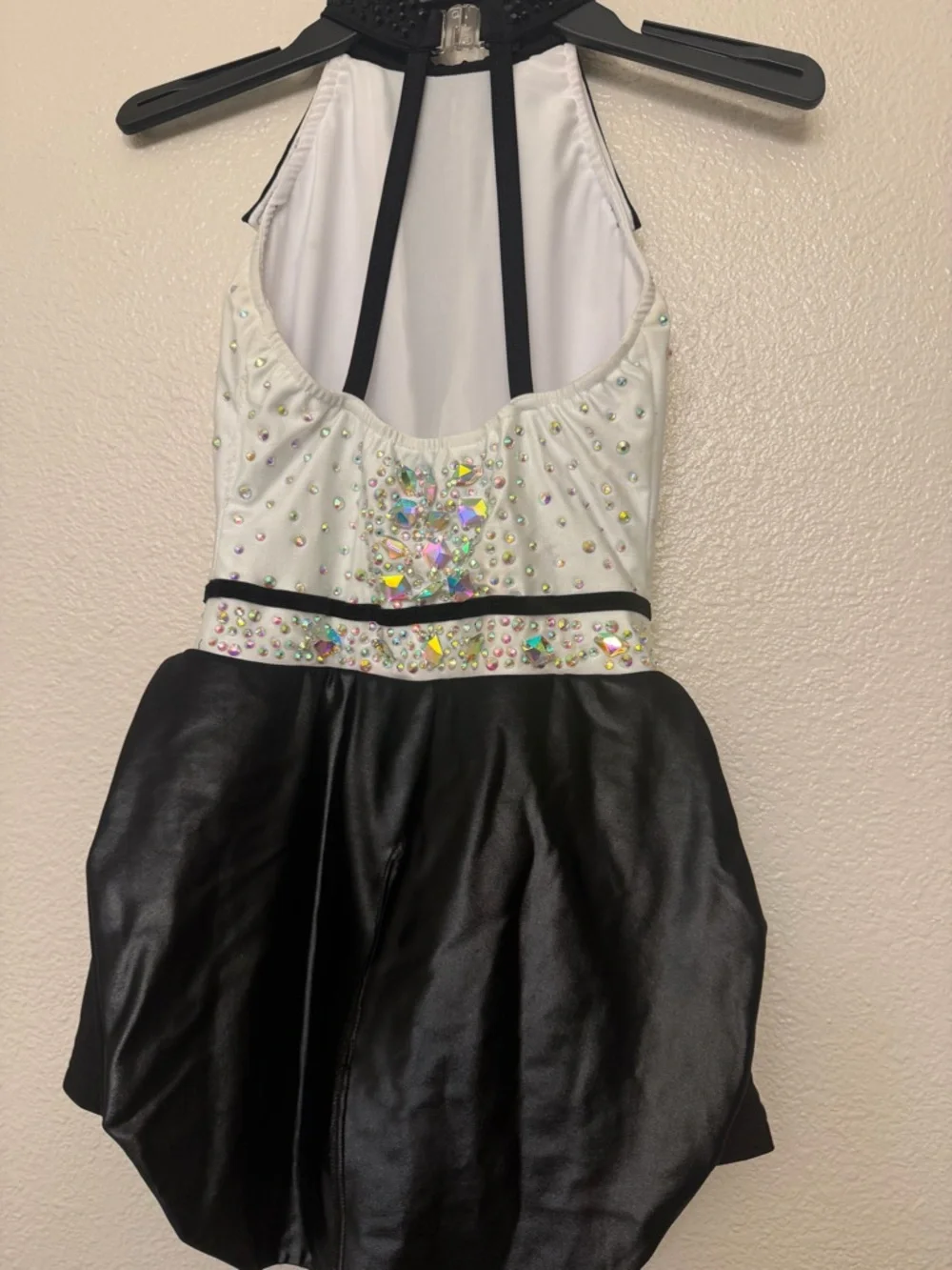 Glamour dance costume solo black white tux suit menswear leotard LC-large child